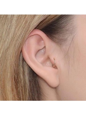 Zemira Gold Ince Halka Piercing, Altın, 10 mm