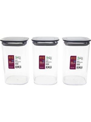 Zemira Omak Decobella 3 'lü 1.1 Lt. Kare Erzak Kabı Seti