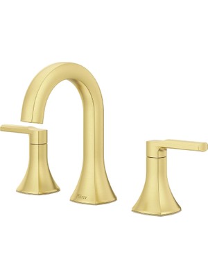 Zemira Pfister Vaneri Banyo Lavabo Bataryası, 20 cm Yaygın, 2 Saplı, 3 Delikli, Fırçalanmış Altın Kaplama,