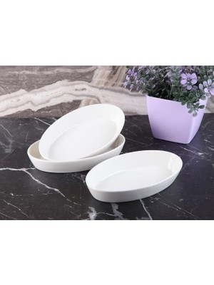 Zemira 3 Lü Porselen Kayık Tabak Çerezlik * 11CM