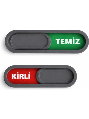 Zemira Temiz Kirli Göstergeli Magnet - Bulaşık Makinesi Durum Göstergesi Kaydırmalı Magnet (Gri)