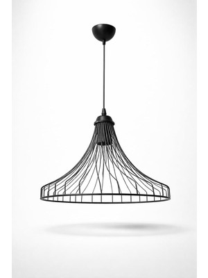 Zemira Siyah Tel Avize Sarkıt Lamba – Endüstriyel Metal Pendant Light, Yemek Masası, Salon, Mutfak