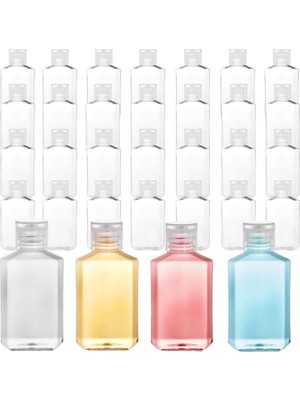 Zemira Frcctre 60'lı Paket 2 Oz Boş Şeffaf Plastik Seyahat Şişeleri, Flip Top Kapaklı Taşınabilir Doldurul