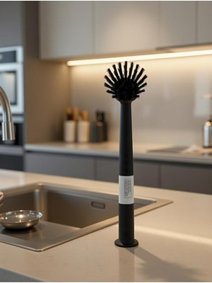 Zemira Bulaşık Fırçası 29 Cm, Siyah, Yapıştırmalı Vantuzlu Temizlik Fırçası 304.078.14