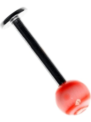 Zemira Labret Stud 316L Bioplast Piercing, Kırmızı, 15MM