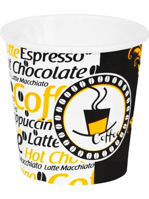 Zemira 4 Oz Desenli Kalın Karton Bardak, 100 ml Kağıt Bardak Türk Kahvesi Espresso Için 100 Adet (100,