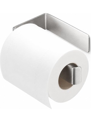 Zemira Alper Banyo Paslanmaz Çelik Lamalı Tuvalet Kağıtlığı, Krom Renk Wc Kağıt Askılığı, Hem Yapışkanlı H