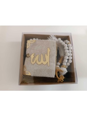 Zemira Best Gift Hediyelik Mini Kuranı Kerim Inci Tesbih 99 Lu Set - Beyaz Renk