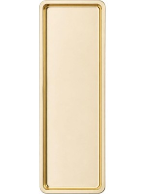 Zemira Paslanmaz Çelik, Dikdörtgen Sunum Tepsisi, Gold, 33X13 Cm, Düz, Çay, Kahve, Pasta Sunum, 1 Adet