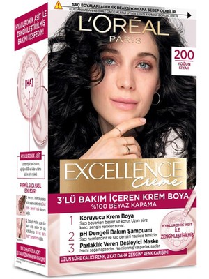 Zemira L'oreal Paris Excellence Creme Saç Boyası 200 Yoğun Siyah