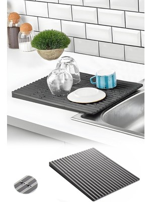 Zemira Sas Haus Plastik Pratik Lavabo Tezgah Üstü Bulaşık Kurutmalığı Siyah 35 x 45 S-10145