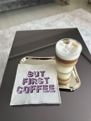 Zemira Linda Mia But First Coffee Desenli Kokteyl Peçete