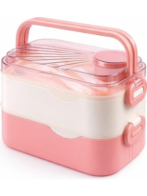 Zemira 1350 ml Paslanmaz Çelik Bento Lunch Box Iki Kat Üç Bölme Yeni Nesil Sefer TASI-1350ML-101102S