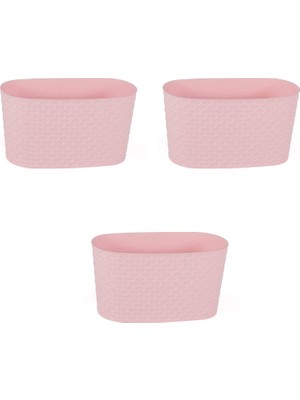 Zemira Dekoratif Kapadokya Saksı (Pastel Pembe) 3 Adet