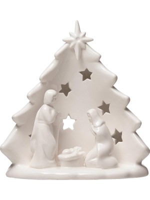 Zemira Creative Co-Op U x 10,16 cm G x 13,24 cm Y Ağaç Kesimli, Beyaz Figürler Heykelcikler, Çoklu S