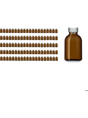 Zemira Kapaklı Tıpalı Amber Cam Flakon Şişe 25ML - 100 Adetlik Set