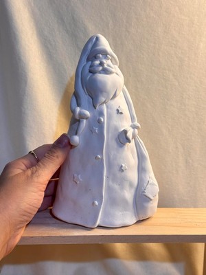 Zemira Çantalı Santa Noel Baba Biblo – 20 cm Seramik Dekoratif Figür