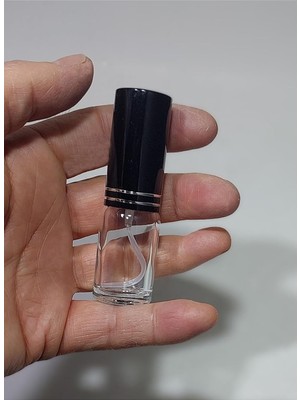 Zemira 5 Adet 10 ml Çok Amaçlı Cam Şişe Metal Siyah Renk Spreyli Parfüm, Oda Kokusu, Kolonya Şişesi, Tychf