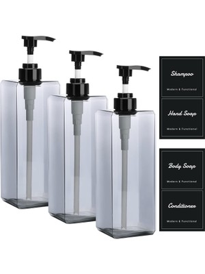 Zemira Suream 33OZ Duş Için Doldurulabilir Şampuan Şişeleri, 3packs 1000ML Büyük Boş Pompa Dispenseri, Şam