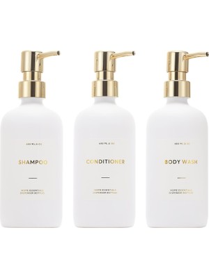 Zemira Homcdaly Şampuan Saç Kremi Dispenseri, 21OZ 3'lü Paket Doldurulabilir Şampuan Saç Kremi Şişel