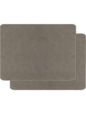 Zemira Textile 2'li Gri Renk Deri Amerikan Servis 40 x 30 cm