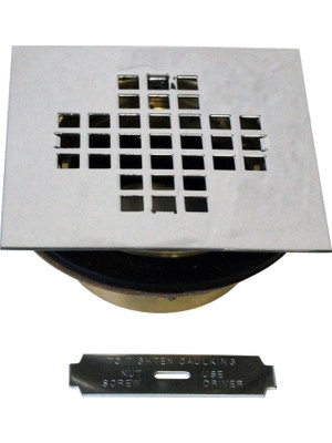 Zemira Westbrass 5 cm Pirinç Duş Tahliyesi, 4-1/4 Inç Kare Kapak, Cilalı Krom, D206BS-26