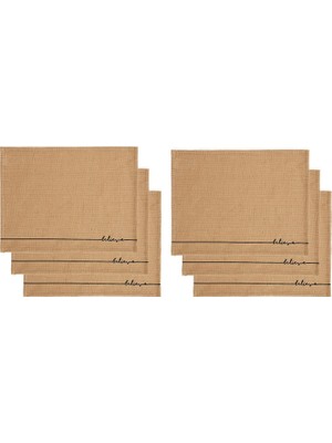 Zemira Textile 6'lı Believe Jüt Amerikan Servis Seti 45 x 35 cm