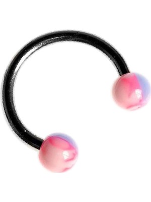 Zemira Circular Barbell 316L Çelik Piercing, Pembe, 15MM