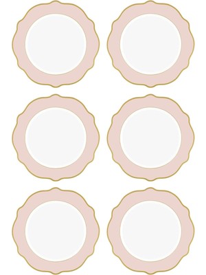 Zemira The Mia Jaswely Pasta Tabağı 6 Parça Pembe 21 cm
