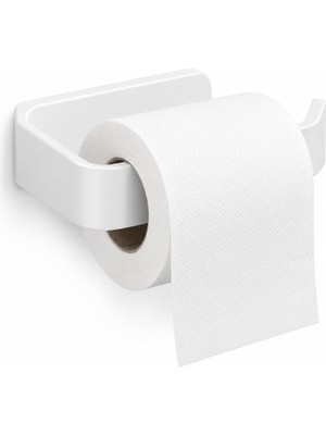 Zemira Alper Banyo Beyaz Lamalı Tuvalet Kağıtlığı, Wc Kağıt Askılığı, Hem Yapışkanlı Hem Vidalı Montajlı,