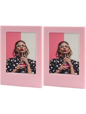 Zemira Instax Mini Film Pembe 2'li Mıknatıslı Fotoğraf Çerçeve Seti