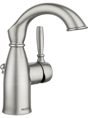 Zemira Moen Sarona Spot Dirençli Fırçalanmış Nikel Tek Saplı Tek Delikli Rustik Çiftlik Evi Banyo Lavabo M