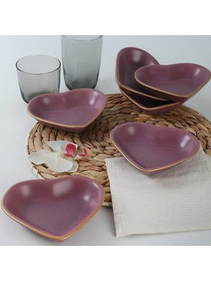 Zemira Keramika Mat Violet Gold Çerezlik 14 cm 6 Adet