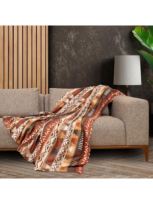 Zemira Latuda Softmicro Boho Etnik Desenli Mikrofiber Koltuk Örtüsü Tv Battaniyesi, Koltuk Şalı