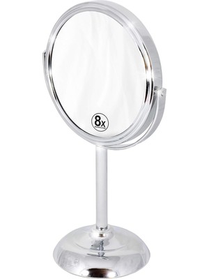Zemira Decobros 8x Büyütmeli 6 "masa Üstü Iki Taraflı Döner Makyaj Aynası, Krom