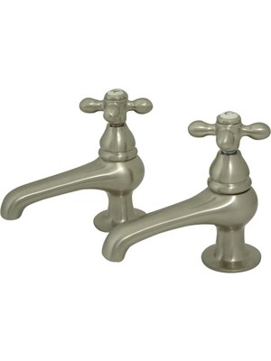 Zemira Brass KS3208AX Restorasyon Lavabo Musluk Musluğu, Fırçalanmış Nikel, 3,88 x 3,5 x 1,75