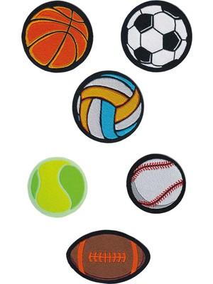 Zemira Ütü Ile Yapişan Dokuma Arma Seti̇ Patch Top, Toplar, Futbol, Basketbol, Teni̇s, Voleybol Topu