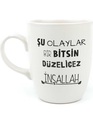 Zemira Palto Tasarim Şu Olaylar Bir Bitsin Düzelicez Inşallah Oval Kupa - Hediye Seramik Kupa