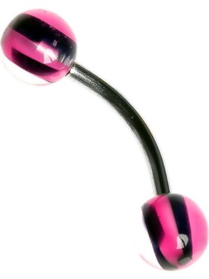 Zemira Rouge Moulin Curved Barbel 316 L Bioplast Piercing TDGR00871, Pembe