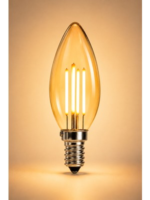 Naturel Dekor Damla Kesim Amber E14 Rustik Ampul 400 Lümen 5W