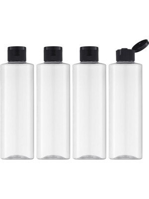 Zemira Lisapack 8.5oz Kapaklı Seyahat Şişeleri (4 Adet) Seyahat Boyu Kozmetik Için Boş Dağıtıcı Konteyner
