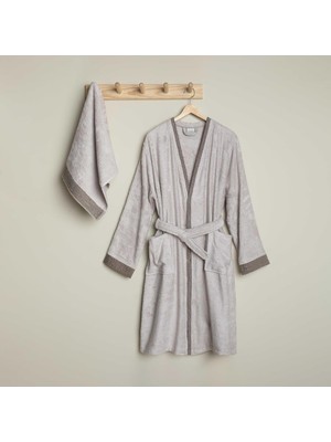 Zemira Linens Tesso Bambu M/l Bornoz Seti Stone