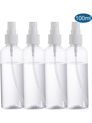 Zemira Ikayas 4 Paket 100 ml Sprey Şişeleri Ince Sis Şeffaf Boş Plastik Sprey Şişeleri Doldurulabilir