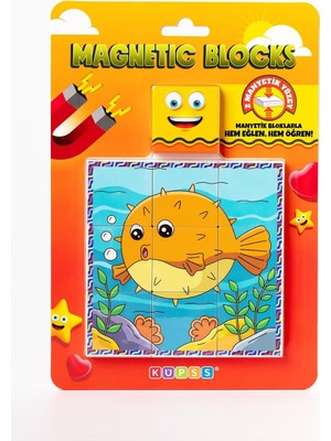 Zemira Küpss Blok Çift Taraflı 9 Parçalı Mıknatıslı Melek Baliği - Balon Baliği Puzzle - 2 Görsel