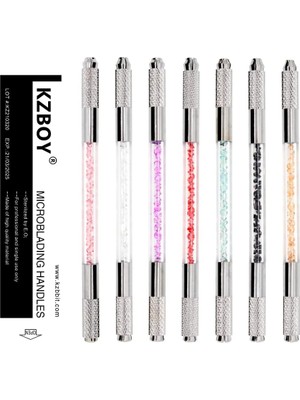 Zemira Kzboy 10 Çok Renkli Çift Taraflı Microblading Kolu Lot # Exp. Microblades Için Ayrı Olarak Paket