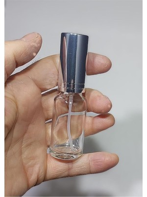 Zemira 15 Adet Boş Gümüş Kapaklı Kolonya Şişesi Doldurulabilir Cep Cam Parfüm Şişesi 20 ml 8697431718545