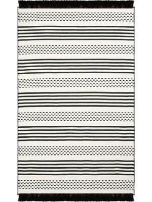 Zemira Cool Halı Lovely Siyah Kilim Yıkanabilir Çift Taraflı Akrilik Ince Banyo Balkon Mutfak Kilimi