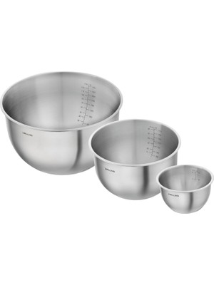 Zemira Zwilling Fresh & Save Bowls Kase Seti S/m/l / 3-Parça, Paslanmaz Çelik, Metalik Gri