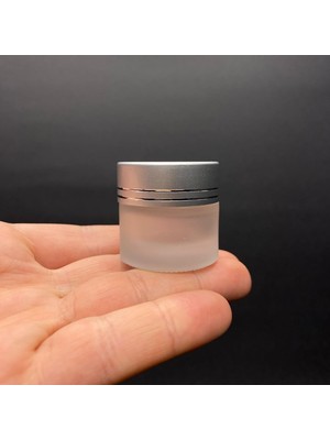 Zemira 10 cc Buzlu Cam Kavanoz, Gümüş Kapaklı Iç Contalı, 10ML Buzlu Cam Kavanoz x 10 Adet