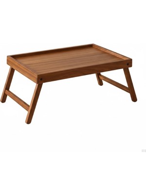 Zemira Ahşap Katlanabilir Yatak Tepsisi – Çok Amaçlı Servis Sehpası, Doğal Ahşap, 40X30 Cm, Yüks